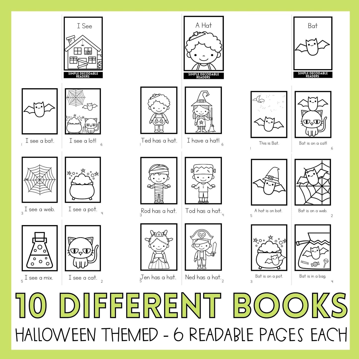 Halloween Emergent Reader Books | Pre A Reading Level | Decodable Words