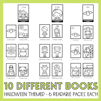 Halloween Emergent Reader Books | Pre A Reading Level | Decodable Words