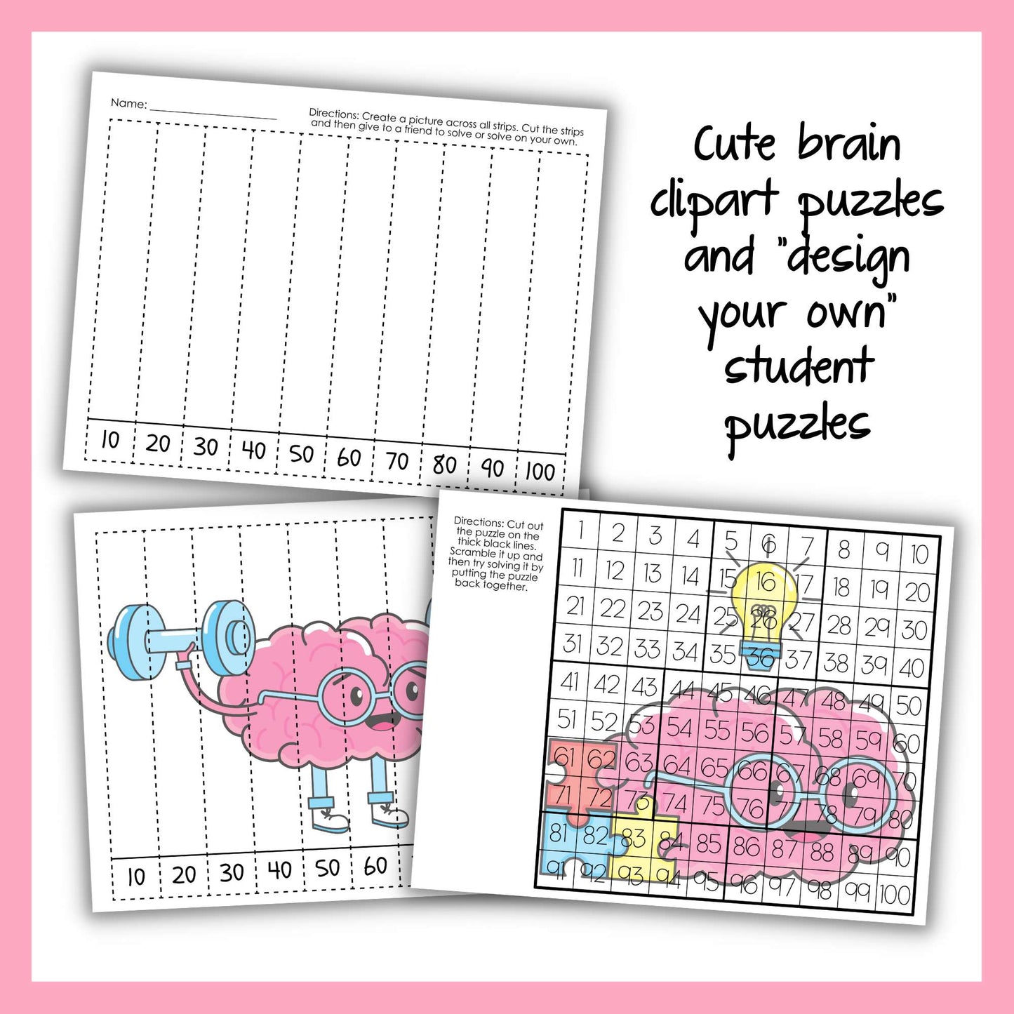 100th Day of School Crown | Growth Mindset Activities and Puzzles