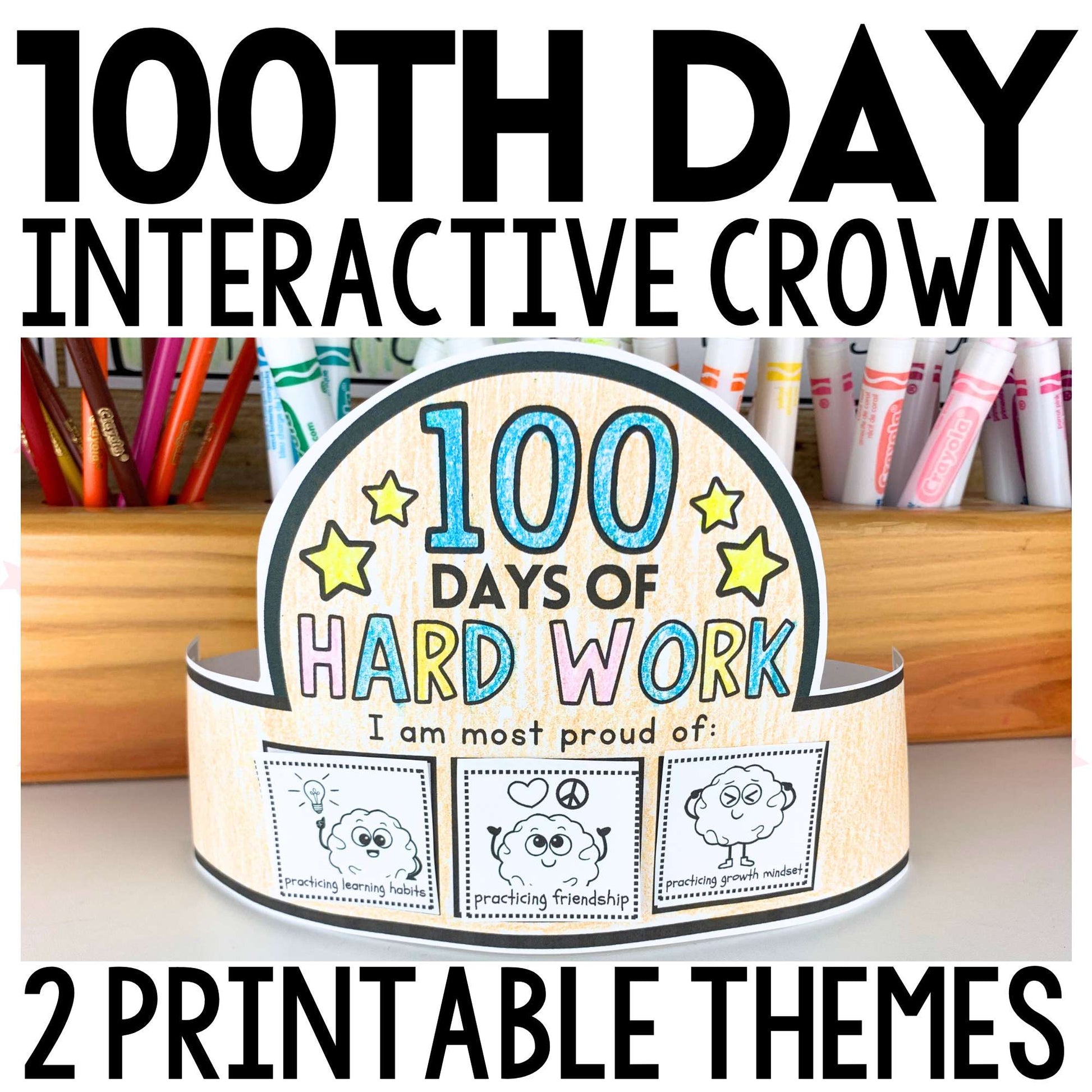 100th day of school crown printable