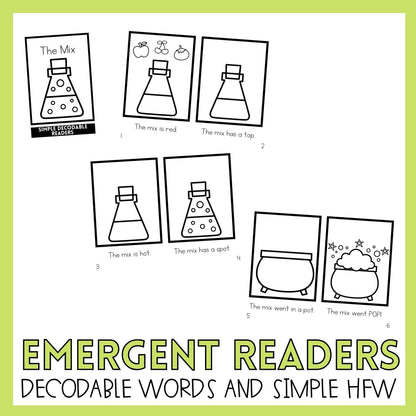 Halloween Emergent Reader Books | Pre A Reading Level | Decodable Words