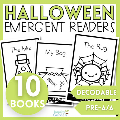 Halloween Emergent Reader Books | Pre A Reading Level | Decodable Words