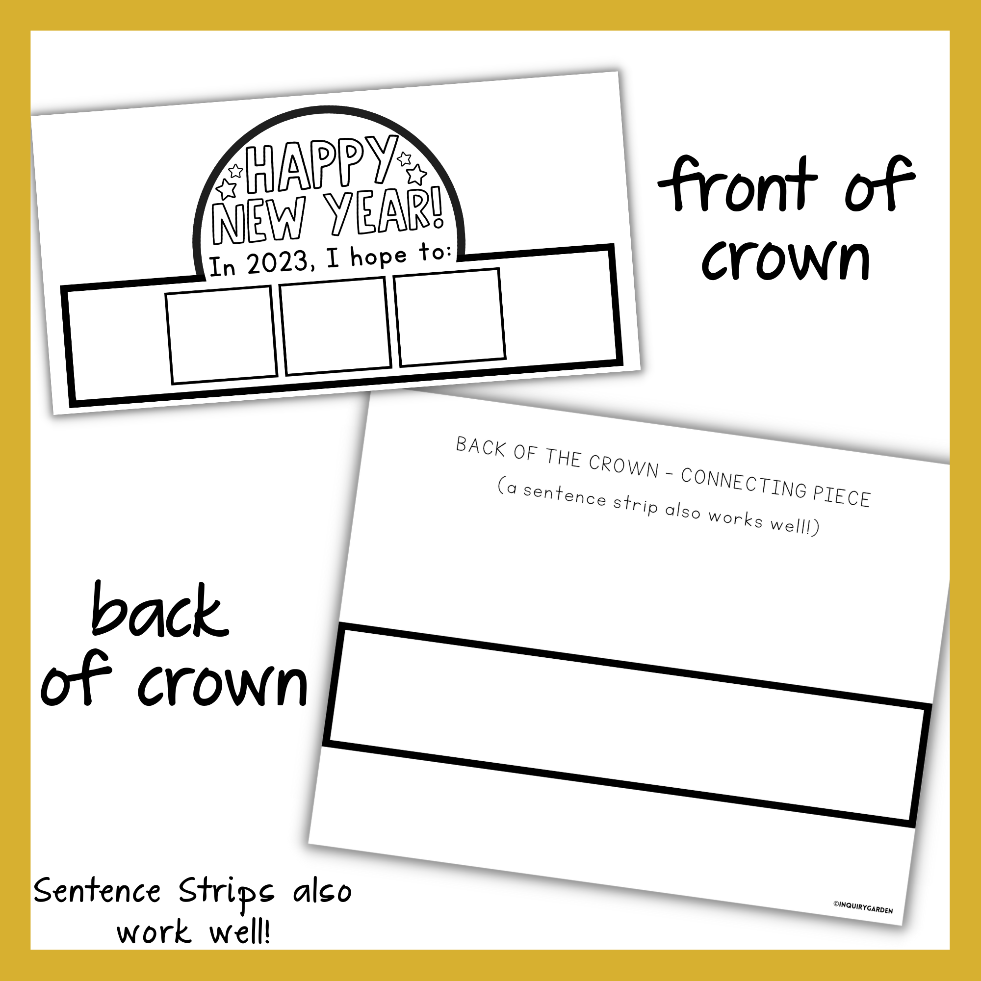 happy new year crown printable with goal setting – the inquiry garden