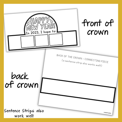 Happy New Year Crown Printable with Goal Setting