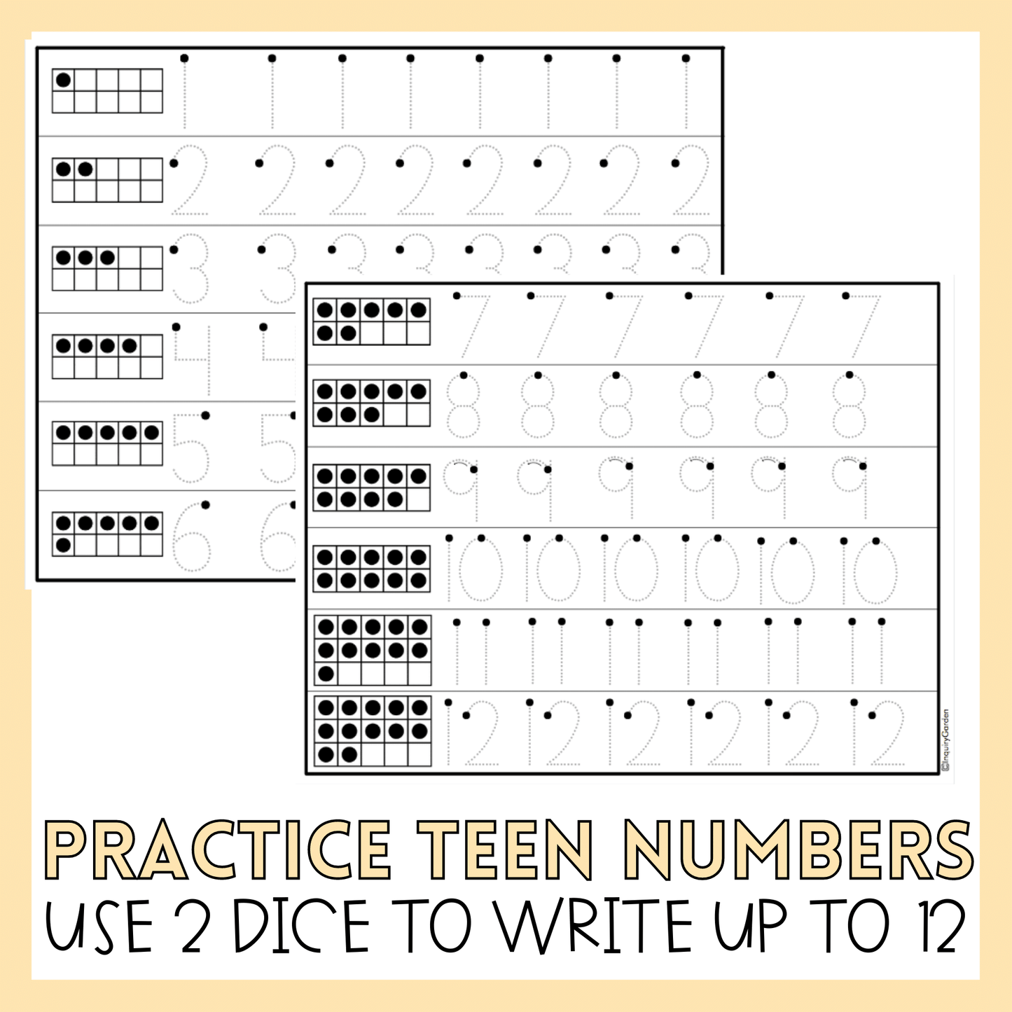 Differentiated Roll and Write Number Formation Games