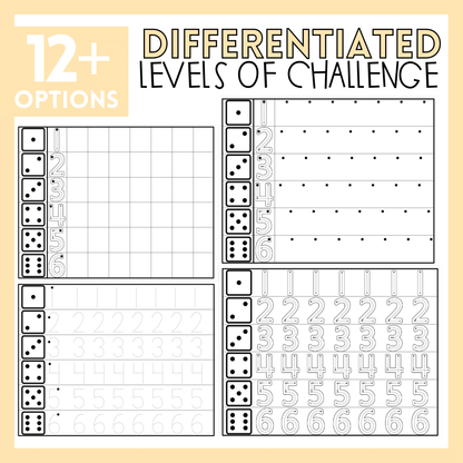 Differentiated Roll and Write Number Formation Games