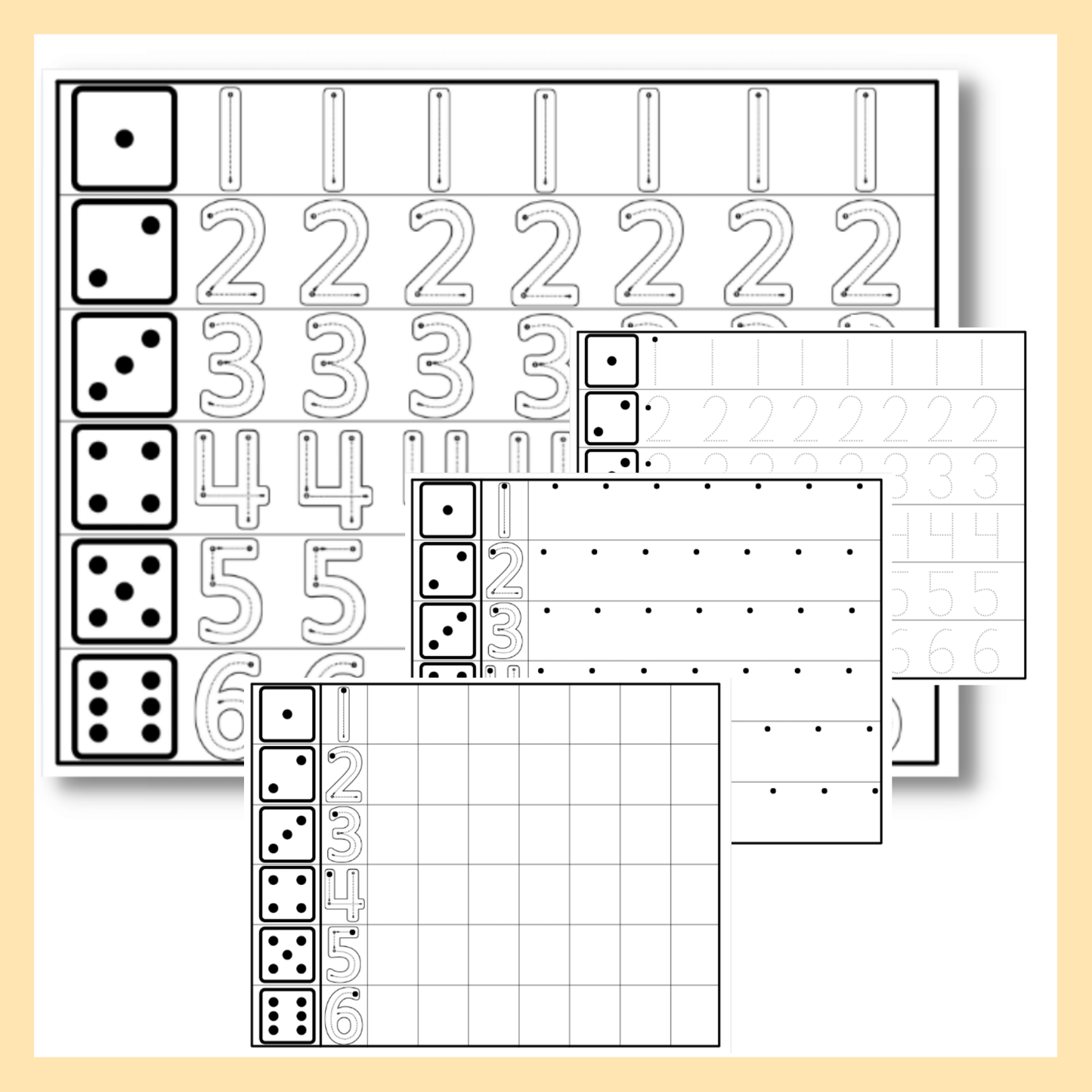 Differentiated Roll and Write Number Formation Games